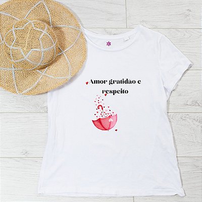 camisa infantil feminina  amor , gratidão e respeito