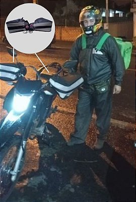 LUVAS FIXAS NA MOTO 7ª GERAÇÃO | TESTADA E APROVADA POR DEZENAS DE MOTOBOYS | FAIXA REFLEXIVA PRATA -COR PRINCIPAL PRETA