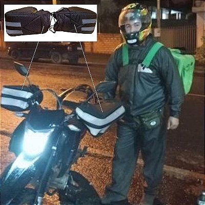 LUVAS FIXAS NA MOTO MANGA CURTA - MESMA PROTEÇÃO MENOS MANGA. MÃOS LIVRES EM QUALQUER CLIMA