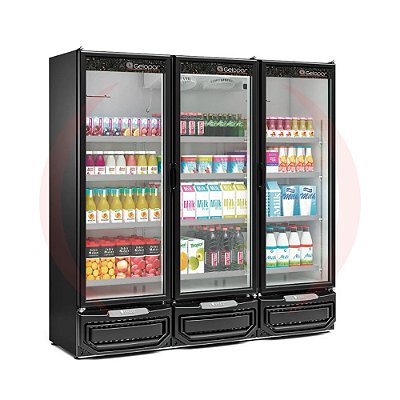 Refrigerador Vertical Conveniência 3 Portas GCVR 1450 PR 220v Gelopar