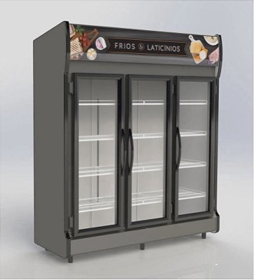 Expositor Refrigerado Vertical Auto Serviço 3 Portas Frios e Laticínios AS-03/L 220v Conservex.