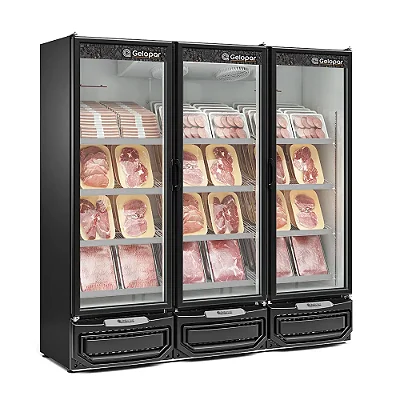 Refrigerador Vertical Conveniência 3 Portas GCBC-1450 PR PV 220v Gelopar