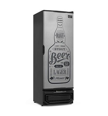 Cervejeira Porta Inox Corpo Preto GRBA 400GW Gelopar