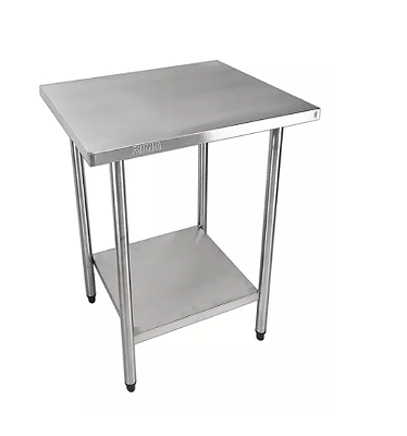Mesa aço inox 430 70x70 Com Prateleira Lisa Fritomaq