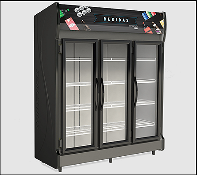 Expositor Refrigerado Vertical Auto serviço Bebidas AS-3/B 220v Conservex