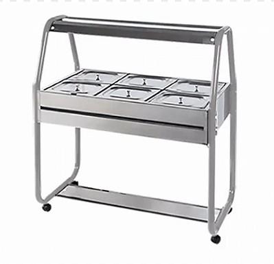 Carro termico Buffet Self Service Luxo 6 Cubas Cinza SS06L 220v Ibet