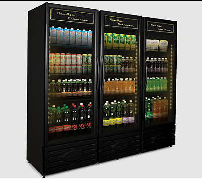 Expositor Vertical 3 Portas Erv-1300 Preto New Age 220v Conservex