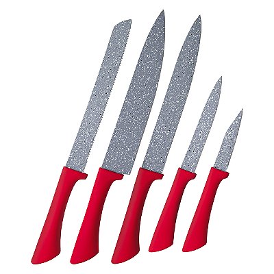 Conjunto de Facas Colorstone 5 Peças Vermelho FAC-3120 Euro Home