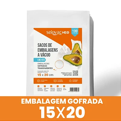 Sacos de Embalagens a Vácuo 15x20 LNS-GT1 100und Selovac Neo