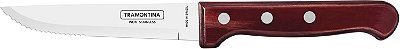 Faca para Churrasco Jumbo Lâmina Aço Inox e Cabo de Madeira Tratada Polywood Vermelho 5" 21115075 Tramontina