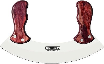 Mezzaluna Polywood Lâmina em Aço Inox Cabo Madeira Vermelho 21147170 Tramontina