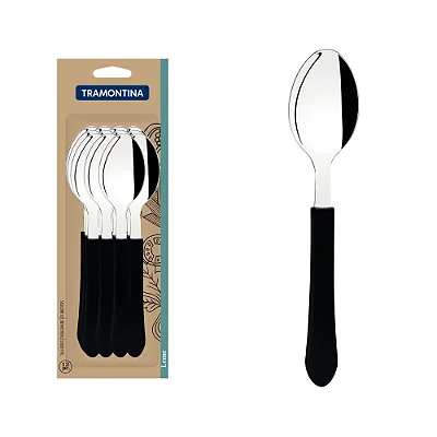 Conjunto de Colheres de Mesa Leme Preto 23183900 Tramontina