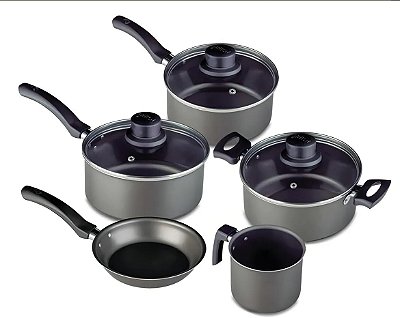 Conjunto de Panelas Antiaderente 5 peças Perfect Black Grafite