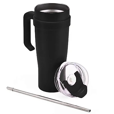 Copo Termico Com Pegador em Inox 1,2 Litros Preto 8x11,5x27,5 F5257 Flashgoods