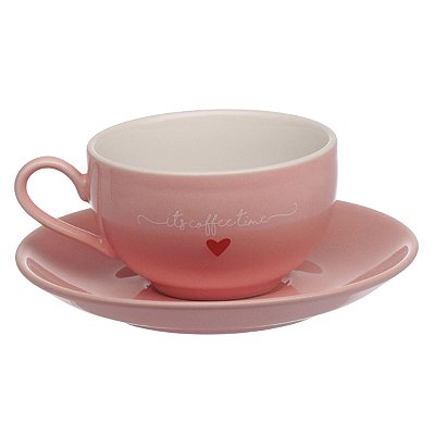 Jogo de Xícaras de Chá Lamour Rosa JGCH044RS Hauskraft