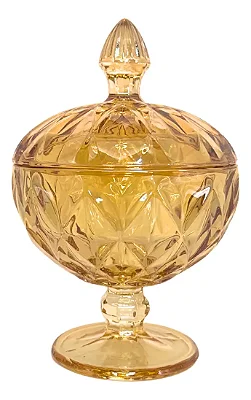 Bomboniere de Vidro Ambar 15x15 1 Litro F0727 Diamonds