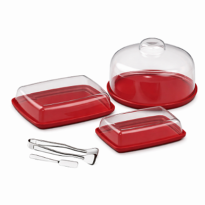 Kit Café da Manhã 5 Peças Vermelho 99837/4465 Coza