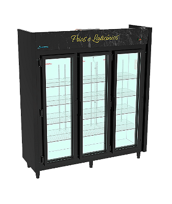 Expositor Auto Serviço Linha Blanc Preto 3 Portas 220v K3331 1240 Litros Kofisa