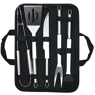 O Kit para Churrasco Aço Inox 6 Peças 38cm CK7013 Clink