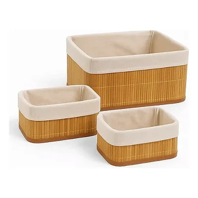 Kit Cesto Organizador Bambu Clink com 3 Peças