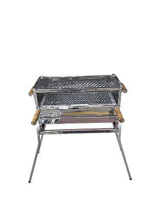 Churrasqueira Espeto Grill 60 cm Inox 72x96x45 Duas Grelhas House Grill