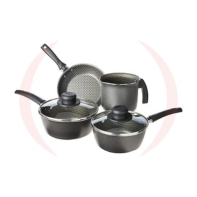 Jogo De Panelas  Essencial Com 4 Peças Preto-MULTIFLON