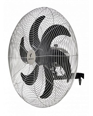 Ventilador de Parede 65 cm Preto com Grade Em Pintura Epóxi Cromada Ventisilva