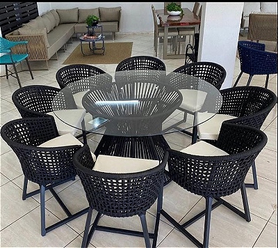 MESA EM ALUMÍNIO CORDA NÁUTICA.