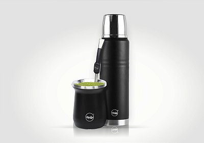 KIT Mate - Térmica 1L Rig + Cuia Ximba + Bomba - Black