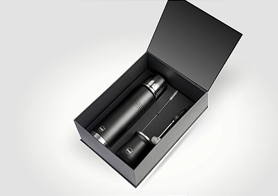 EMBALAGEM PREMIUM PARA PRESENTE - KIT Mate - Térmica 1L Rig + Cuia Ximba + Bomba - Black