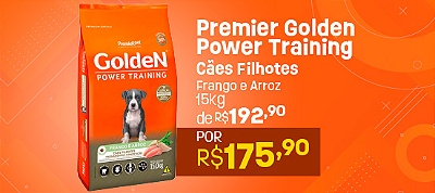 Mini Banner - Ração Premier Golden Power Training Cães Filhotes Frango e Arroz - 15Kg