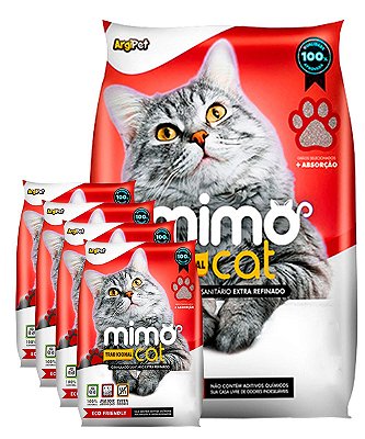 5 Pacotes de 4kg - Granulado Sanitário Mimo Cat para Gatos