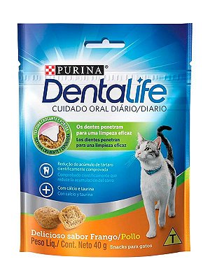 Petisco Nestlé Purina DentaLife para Gatos Sabor Frango - 40g