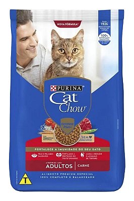 Ração Cat Chow Sabor Carne para Gatos Adultos - 7,5kg ou 10,1Kg