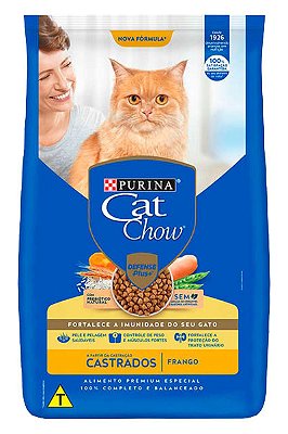 Ração Cat Chow Sabor Frango para Gatos Castrados - 7,5Kg ou 10,1Kg