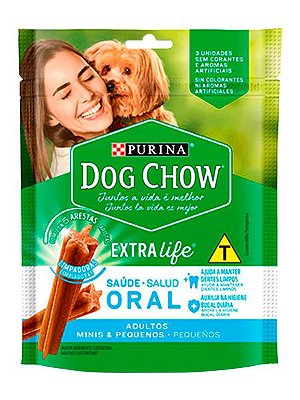 Petisco Nestlé Purina Dog Chow Oral Extra Life Cães Adultos Raças Minis e Pequenas - 45g e 105g