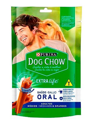 Petisco Nestlé Purina Dog Chow Oral Extra Life Cães Adultos Raças Médias e Grandes - 80 g