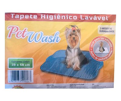 Tapete Higiênico Lavável Branco Pet Wash São Benedito de 39x58cm