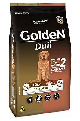 Ração Golden Duii Premium Especial Sabor Frango e Seleção de Carnes para Cães Adultos - 10,1kg