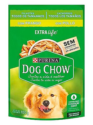 Ração Úmida Nestlé Purina Dog Chow Sachê Sabor Frango para Cães Filhotes de Todos os Tamanhos - 100g