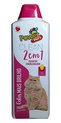 Shampoo e Condicionador Power Pets Clean 2 em 1 para Gatos - 700ml