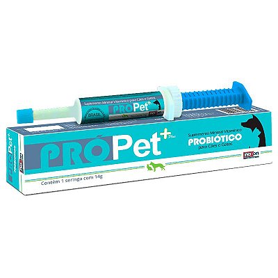 Suplemento PróPet Plus Noxon Mineral Vitamínico Probiótico para Cães e Gatos - 1 Seringa 14g