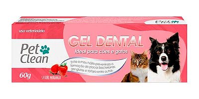 Gel Dental Pet Clean Sabor Morango para Cães e Gatos - 60g