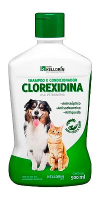 Shampoo e Condicionador Clorexidina Kelldrin 5 em 1 para Cães e Gatos - 500g