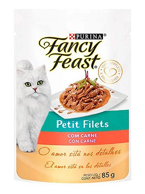 Ração Úmida Purina Fancy Feast Petit Sachê Filet​s Sabor Carne para Gatos Adultos - 85g