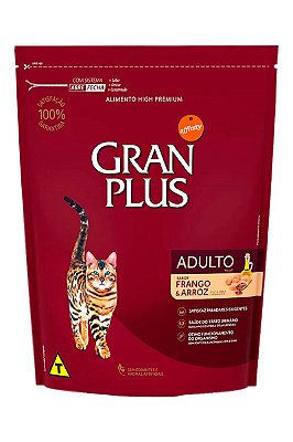 Ração GranPlus Menu Super Premium Sabor Frango e Arroz para Gatos Adultos - 3kg