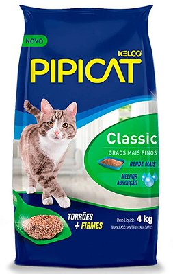 Areia Higiênica Pipicat Classic para Gatos - 4kg, 12kg ou 20kg