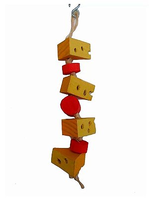 Brinquedo Para Roedores Mobile Mini Queijo de Pinus Roestíveis - Cia do Coelho