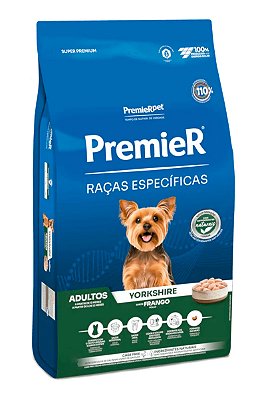 Ração Premier Super Premium Raças Específicas Yorkshire Sabor Frango para Cães Adultos - 1kg, 2,5kg ou 7,5kg