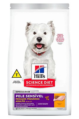 Ração Hill's Science Diet Pele Sensível Sabor Frango Pedaços Pequenos para Cães Adultos - 2,4kg